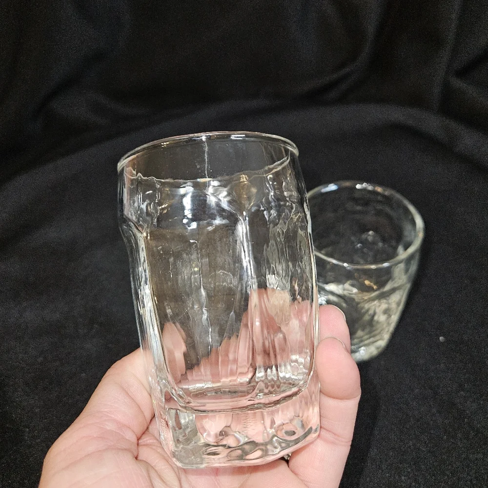 Set 2 Libbey Chivalry Clear Juice Textured Glasses Flat weighted base 6oz. - Picture 9 of 9